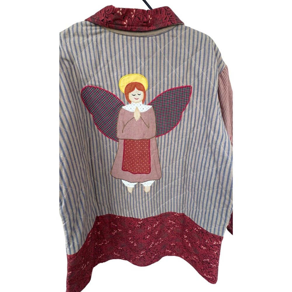 Patch Magic Quilted Jacket Large Angel Cat Dog He… - image 11